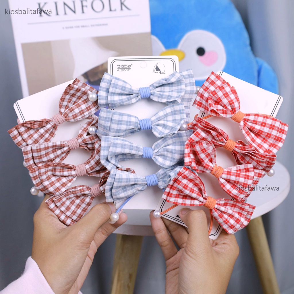 (SATUAN) Ikat Rambut Chibi - Aksesoris Kunciran Simpul Anak Perempuan kualitas Import Gaya Elegant Korea Pita Square Balita Wanita Lucu Murah Babycinnamon