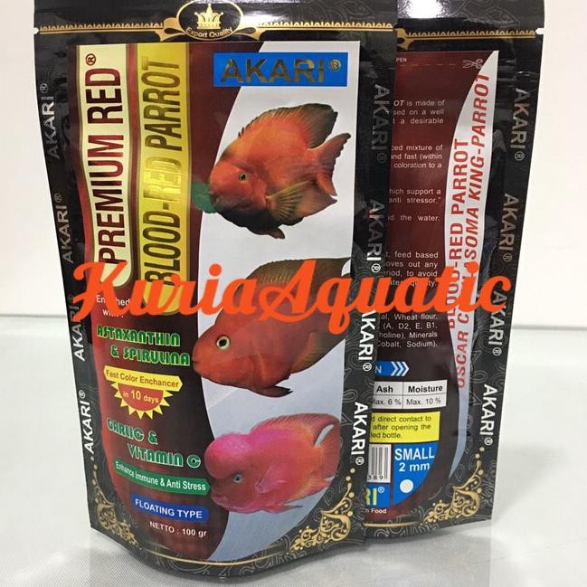 

AKARI PREMIUM BLOOD RED PARROT Pakan / Makanan ikan 100g