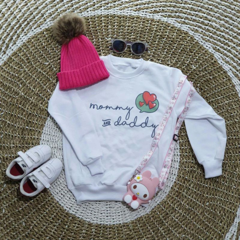 SWEATER ANAK PEREMPUAN LOVE MOMMY&amp;DADDY - SWEATER ANAK LEMBUT TERLARIS
