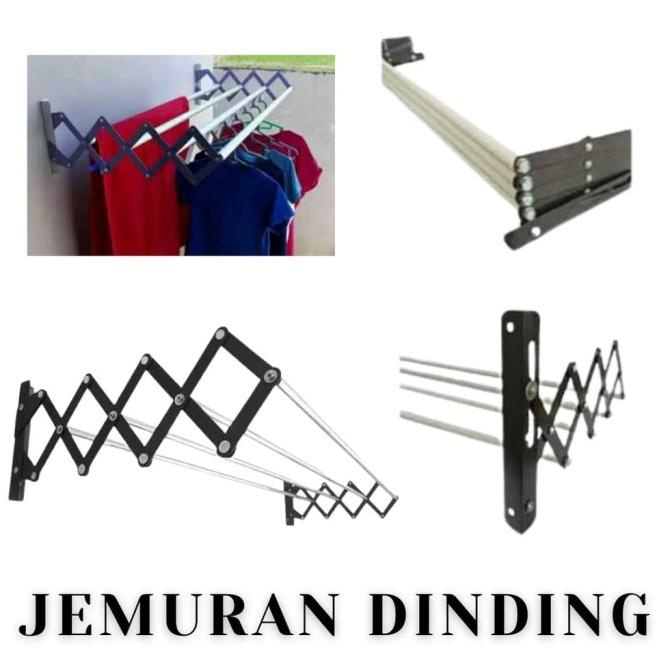 =====] jemuran lipat tempel didinding jemuran dinding lipat alumunium