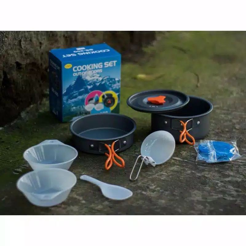 [Bisa COD] Cooking Set DS200 Nesting 1-2 Person Camping Outdor