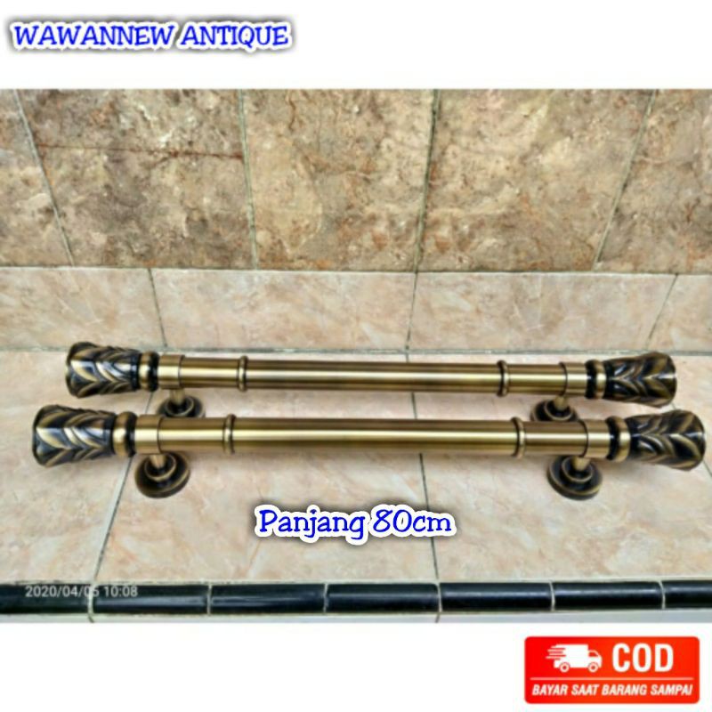 Handle Pintu Rumah Pagar Kuningan Antik Murah Motif Nanas AB 80cm