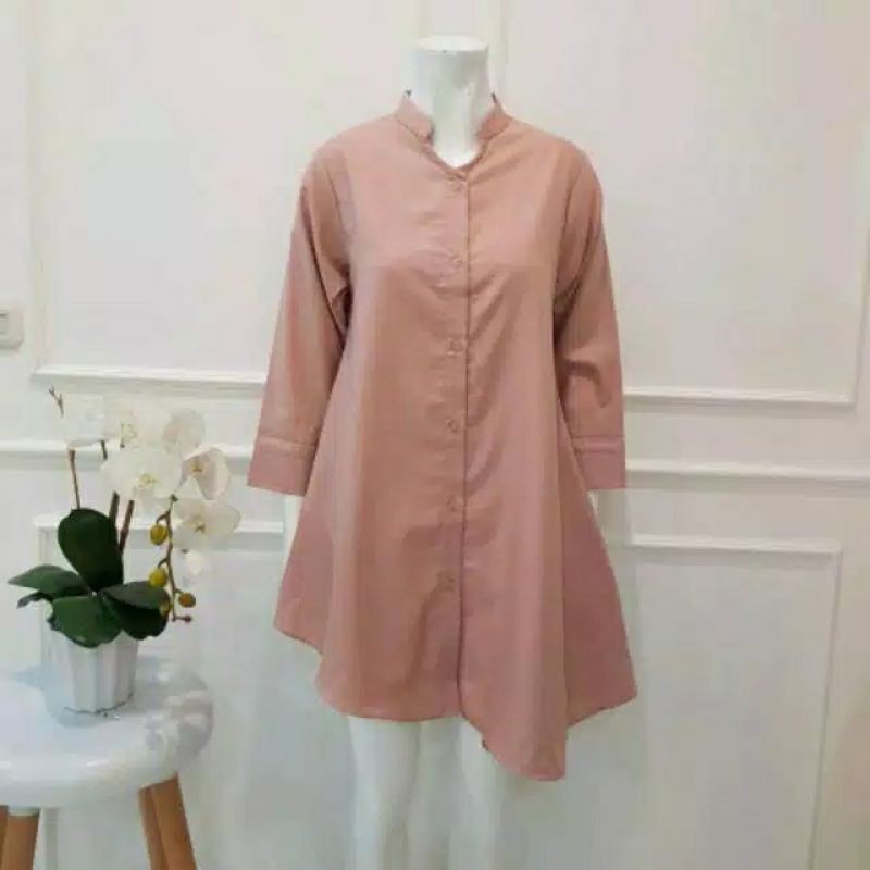 baju atasan wanita katun toyobo / tunik cutting bawah miring terbaru