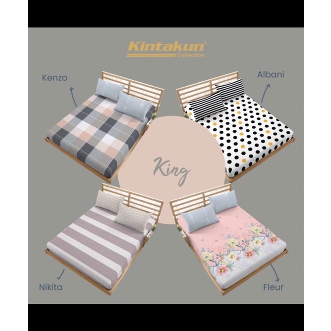 Sprei Kintakun D'Luxe 180x200 Seprei Kintakun King Sprei Kintakun Deluxe No 1 Corak Bunga Kembang