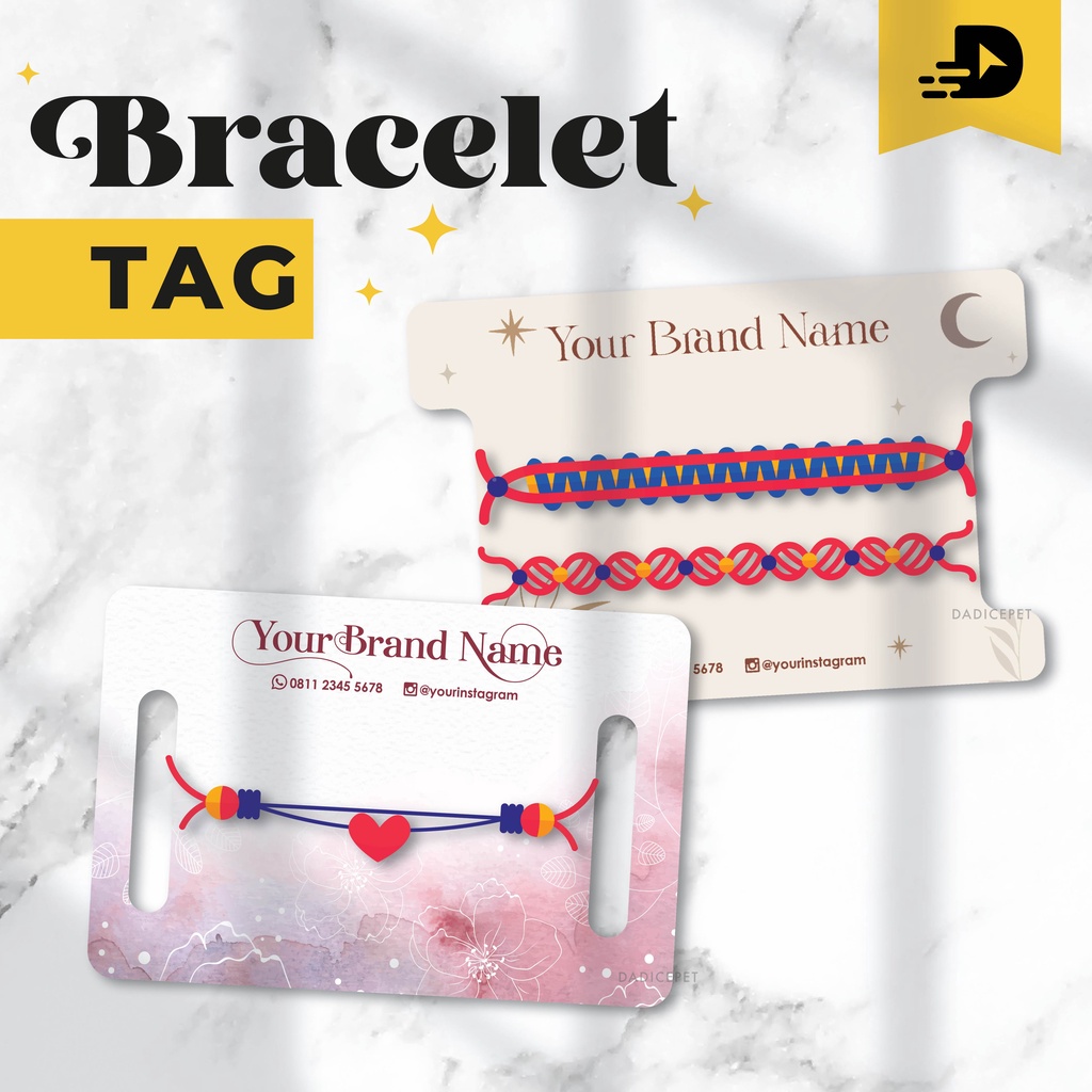 

Bracelet Tag / Tempat Gelang / Tempat Display Gelang Custom / Label Gelang