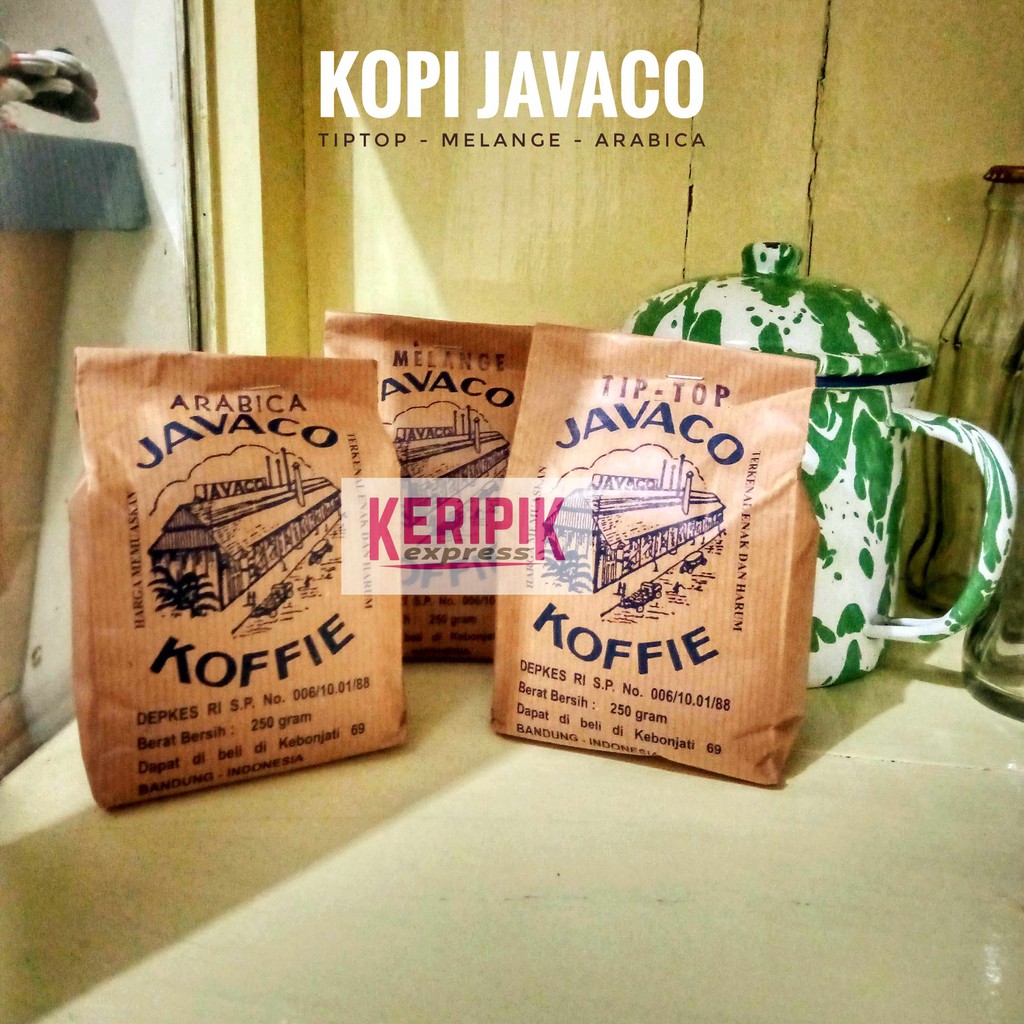 

Kopi Javaco Bandung Arabica Melange Tiptop 250 gr