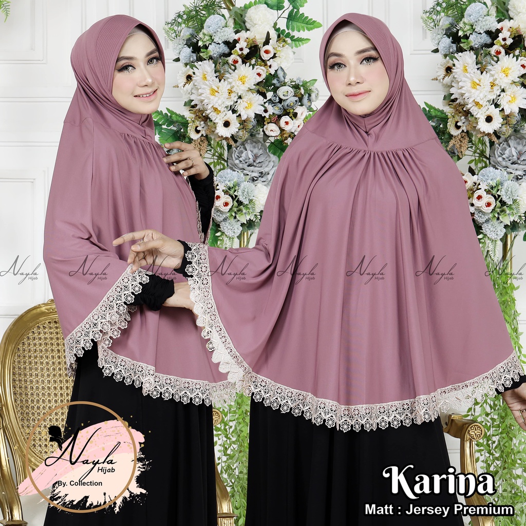 COD-JILBAB INSTAN TERBARU KERUDUNG INSTAN JERSEY PREMIUM HIJAB BERGO JUMBO RENDA KARINA NAYLA HIJA'B