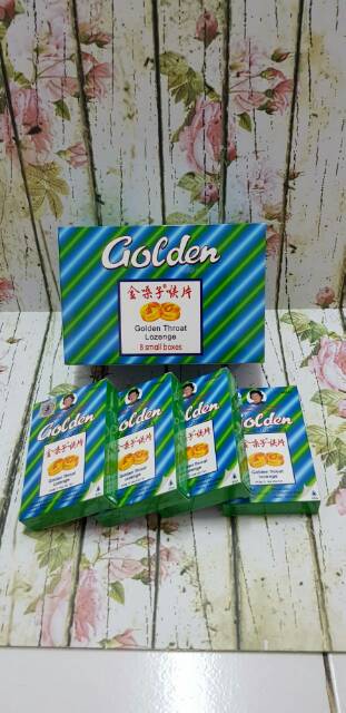 golden throat lozonges permen obat batuk dan panas dalam isi 12 tablet