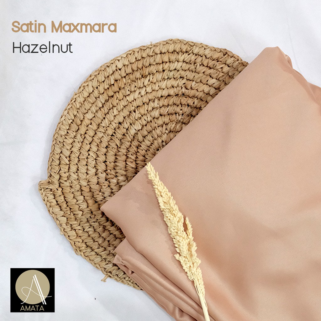 1/2 meter Kain Satin Maxmara / Sateen Velvet Premium Hazelnut Amata