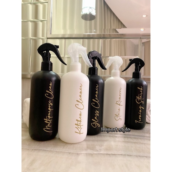 botol doff n24 GOLD CHIC hitam putih SPRAY 500ml . aesthetic bottle refill laundry room tempat serbaguna estetik