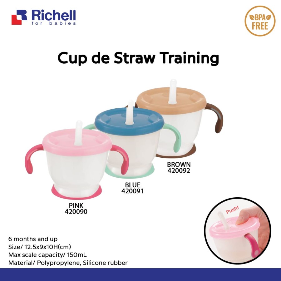 Richell AQ AQULEA Straw Training Mug