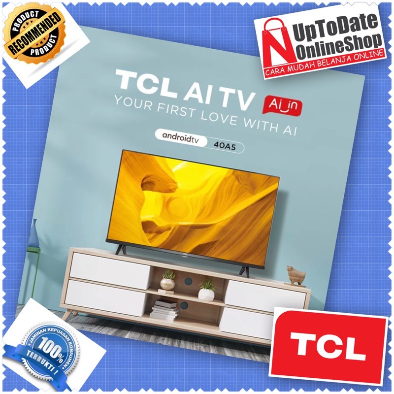 TV LED 40INCH TCL 40A5+ ANDROID 11 SMART TV FRAMELESS FHD