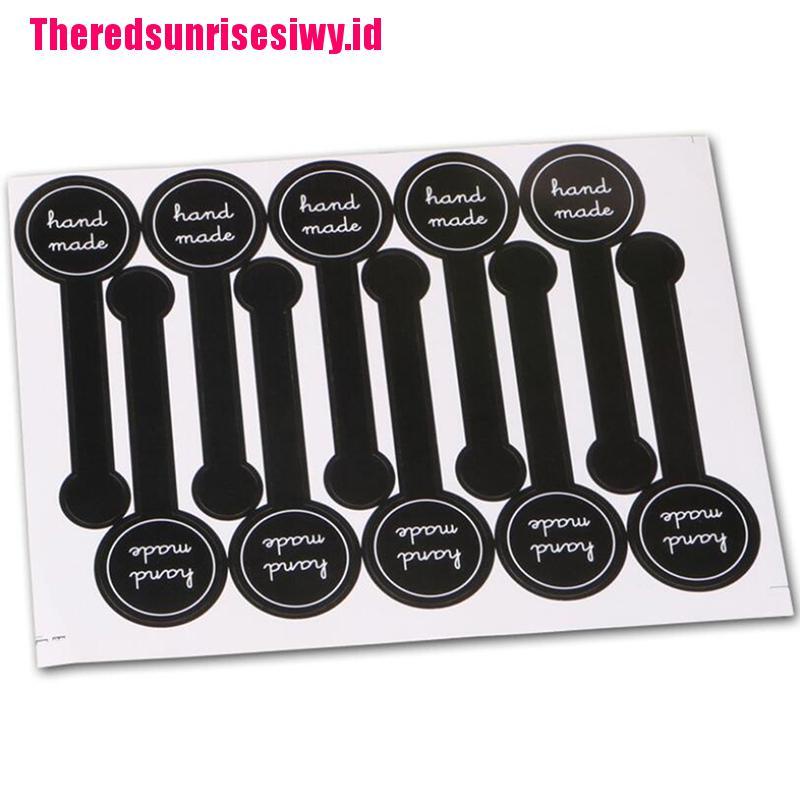 100pcs Stiker Label Penyegel Handmade Hitam Untuk Kemasan Baking