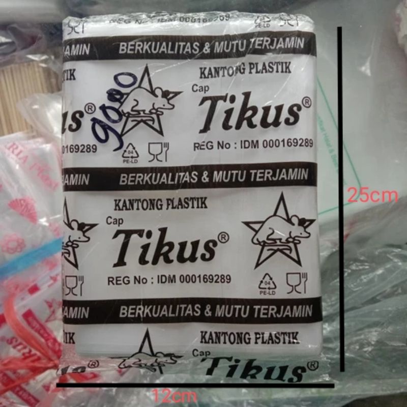 Kantong Plastik Kemasan PE Bening 12x25cm 1/2kg Serbaguna Ekonomis