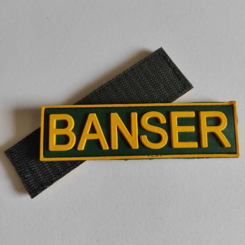 PATCH RUBBER TULISAN BANSER PERSEGI PANJANG/TEMPELAN EMBLEM LOGO KARET VELCRO ANSOR