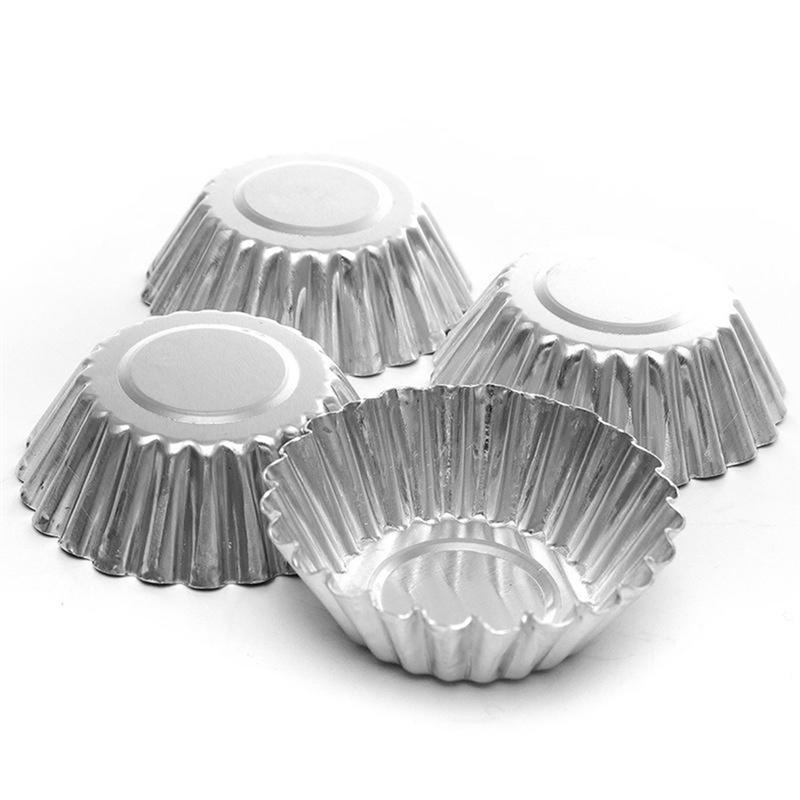 Cetakan Dapur Cupcake Muffin Cup Pan Pastry Baking Tool 10pcs Reusable Tinplate Flower Shaped Nonstick Ripple Egg Tart Mold