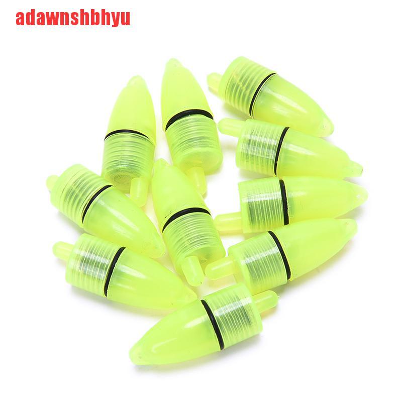 (adawnshbhyu) 10pcs Lampu Pancing LED Dengan Sensor Apung