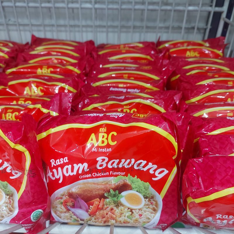 mie abc selera pedas , rasa ayam bawang