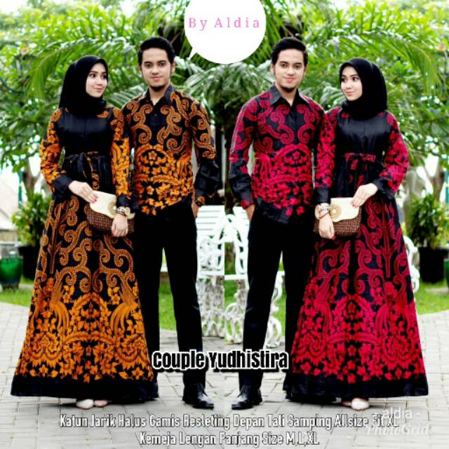 CP YUDHISTIRA BAJU PESTA COUPLE GAMIS DAN KEMEJA PRIA LENGAN PANJANG MOTIF BATIK