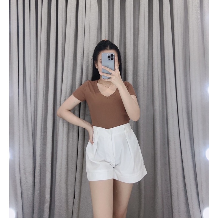 Crop Knit Vneck top | Knit crop top | Atasan rajut