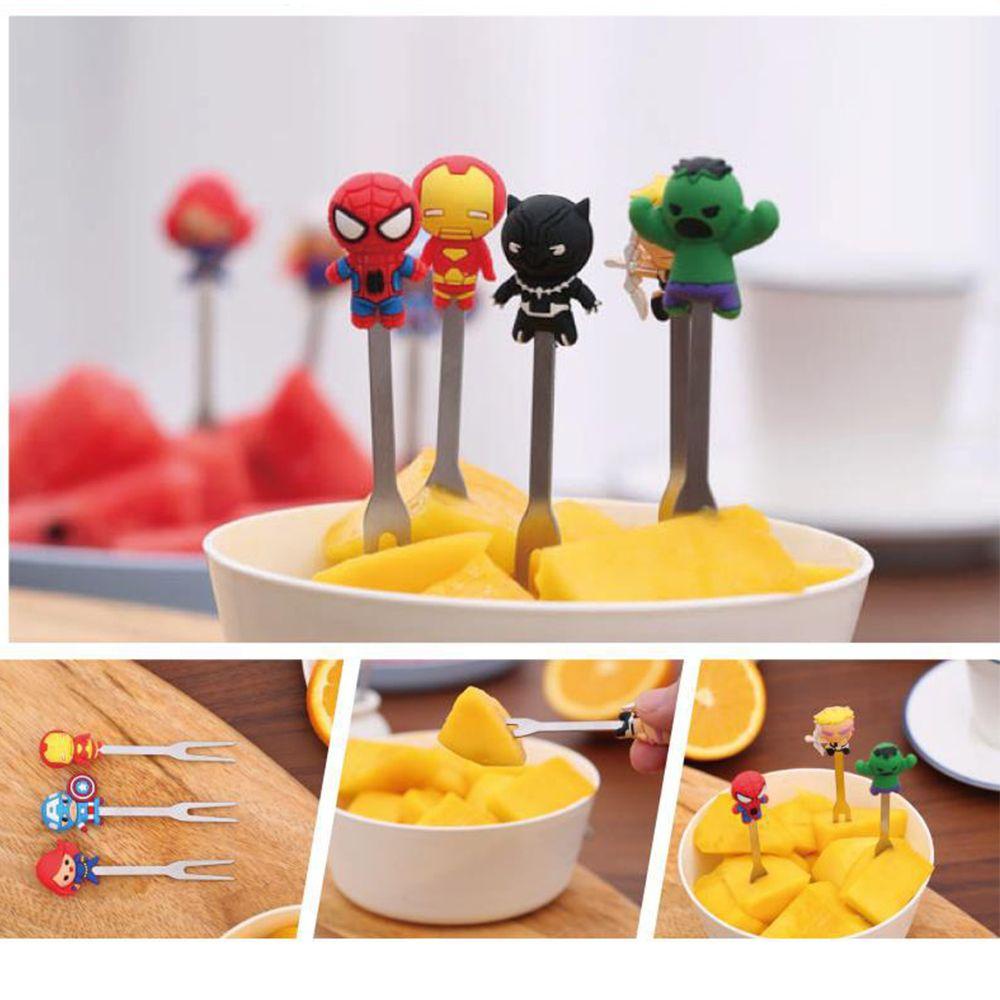 Suyo 8PCS / Set Sendok + Garpu Motif Avengers Hero Bahan Stainless Steel Untuk Anak