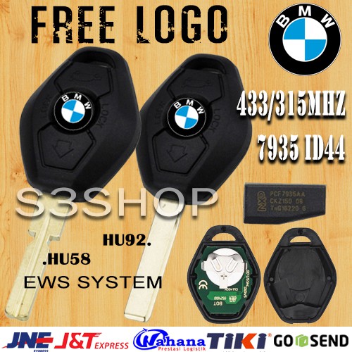 Kunci Remote + Chip free Logo Kunci Bmw E46 E39 E53 E36 HU58 HU92