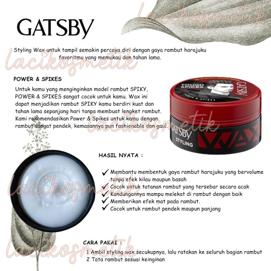 ✨LACIKOSME✨ GATSBY STYLING WAX POMADE - STYLING POMADE