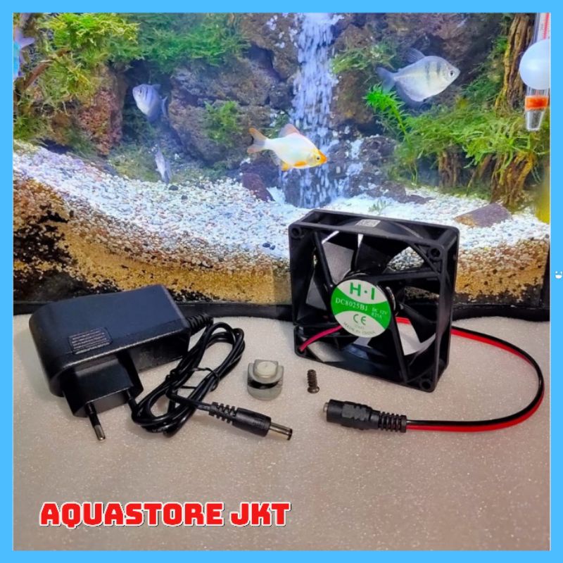 KIPAS AQUARIUM AQUASCAPE SINGLE LENGKAP DENGAN ADAPTOR