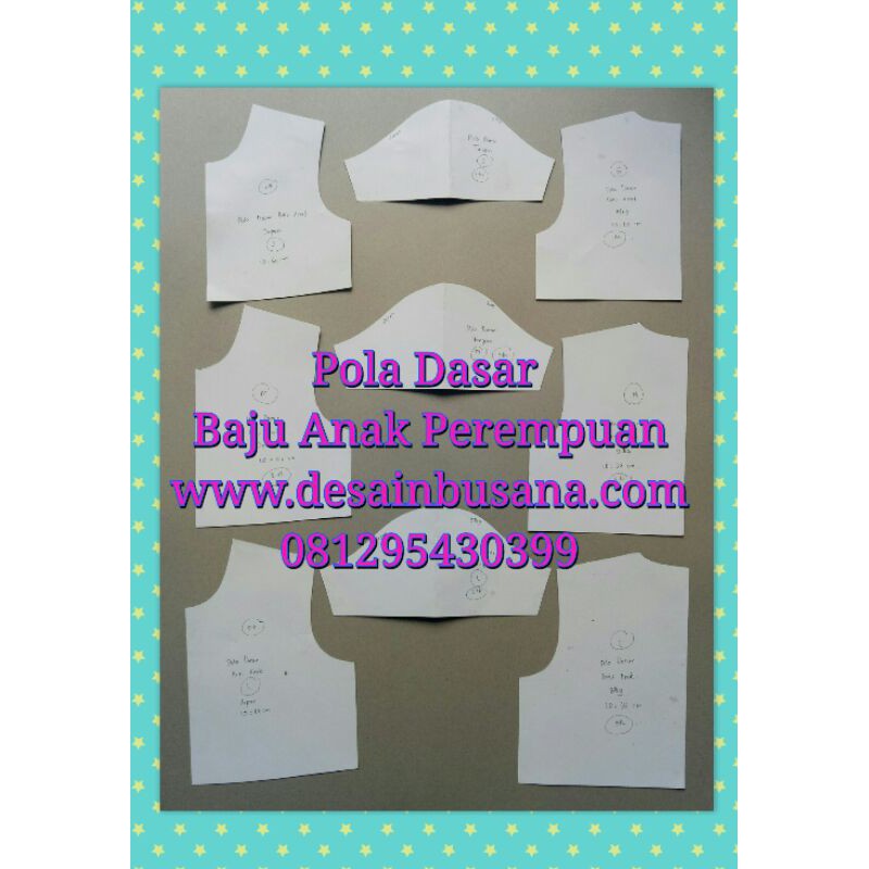 Pola Dasar Badan dan Tangan Anak / Pola baju sewing pattern