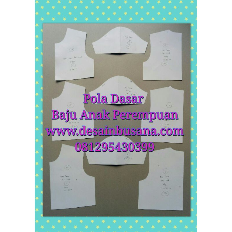 Pola Dasar Badan dan Tangan Anak / Pola baju sewing pattern