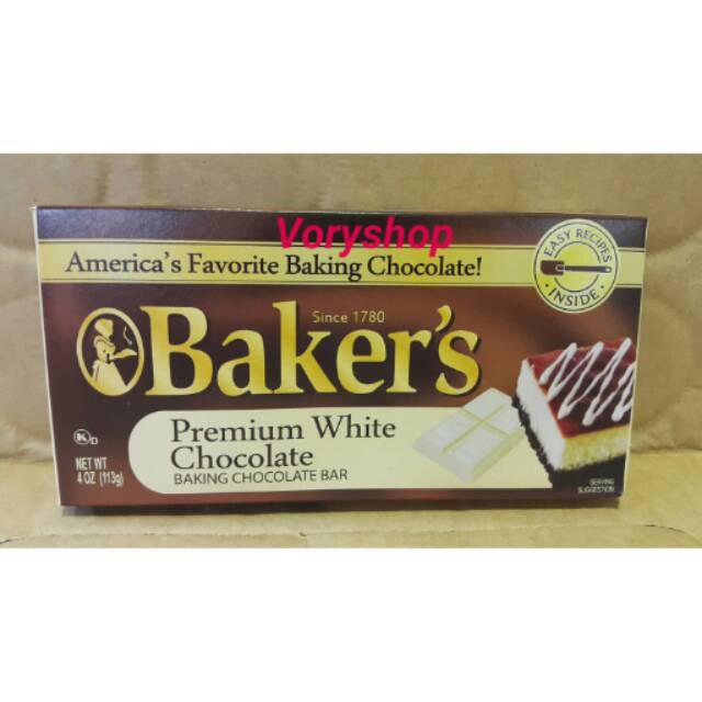 

Baker premium white chocolate/ baking choco bar 113gr