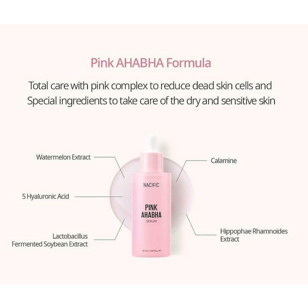 Nacific Pink AHA BHA Serum Original Share in jar 5ml, 10ml serum nacific