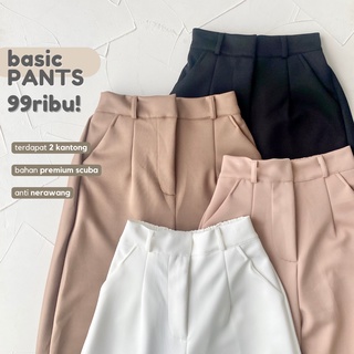 Jual Bianca Pants | Celana Panjang Basic Polos Bahan Scuba [YEPPUOUTFIT