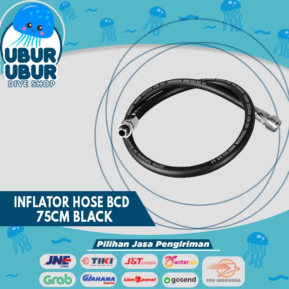 AmScuD Inflator Hose For BCD - 75cm Black - Selang BCD Selam