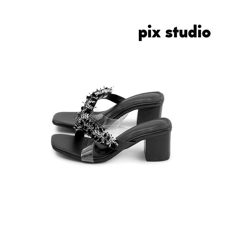 

Pixfootwear Limited Birthday Edition Black Laia - Sepatu Hak Wanita Laia Payet