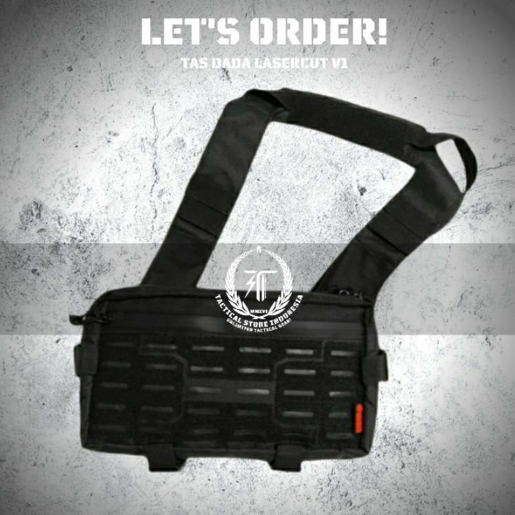 Tas Dada Laser Cut - Tas Dada Tactical - Tas Dada Pria - Chest Bag - Chest Bag Tactical Laser Cut