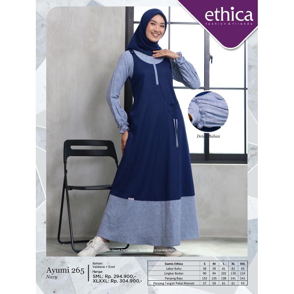GAMIS TERBARU ETHICA AYUMI 265  NAVY