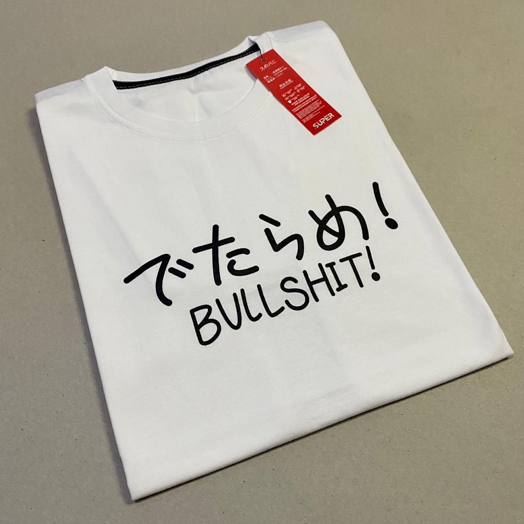 Kaos murah Kaos distro murah baju  distro pria t-shirt murah combed30s BULLLSHIT PUTIH