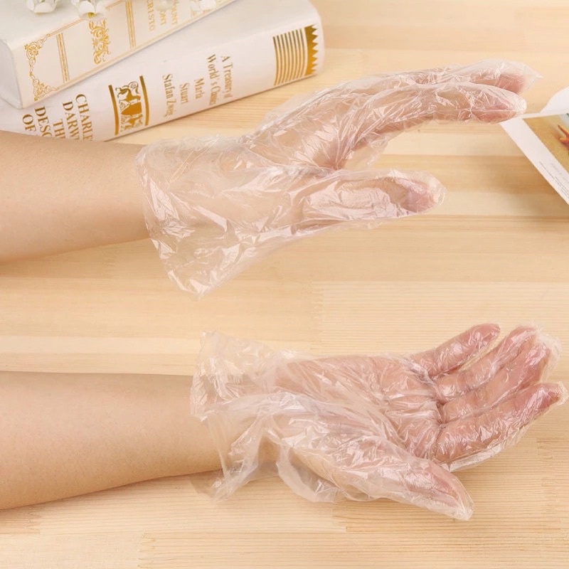 Sarung Tangan Plastik Transparan Sekali Pakai Masak Mencuci Disposable Glove Plastic Transparent