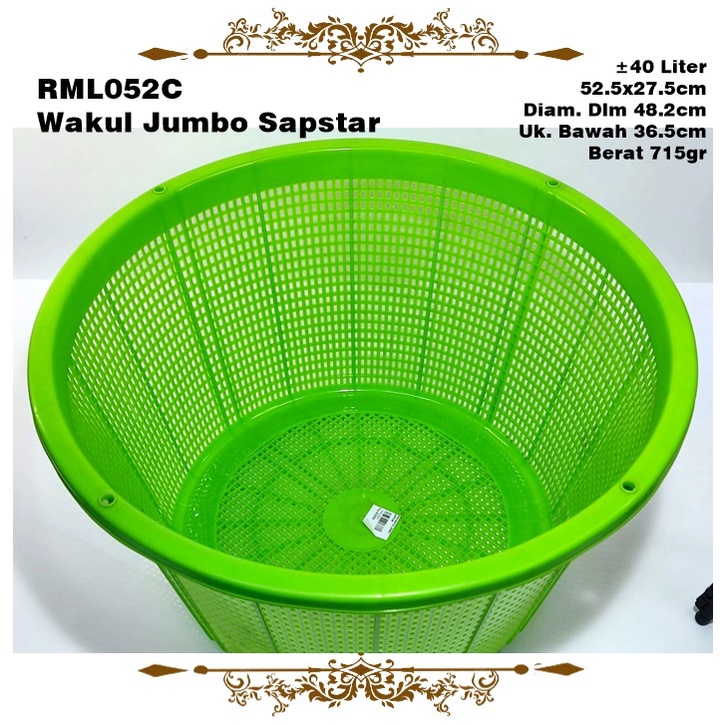 RML052C Wakul/Keranjang Nasi/Tempat Nasi Jumbo Sapstar ±40 Liter