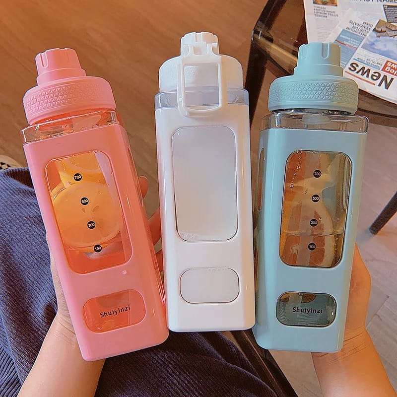 Tumblr Botol Air Minum 900ML Persegi Botol Food Grade Cute Tumbler BPA Free Material Cute Soft Color