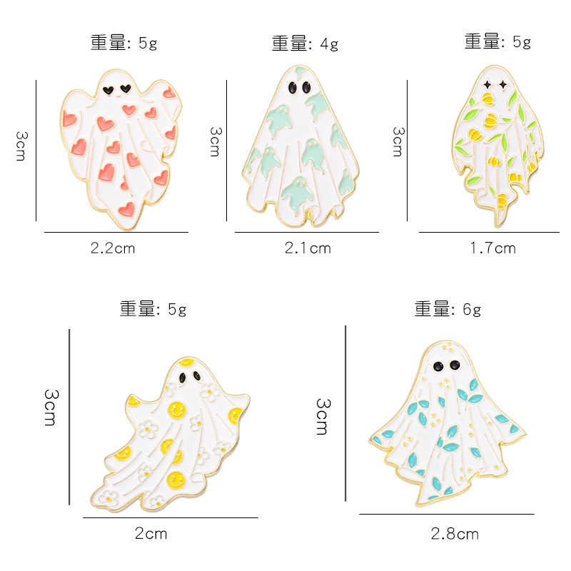 Bros Pin Enamel Desain Kartun Hantu Labu Halloween Untuk Hadiah