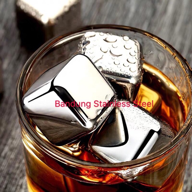 6 pcs Ice Cube Stainless Steel sus 304 Food grade Es Kotak Stainles es batu stainless