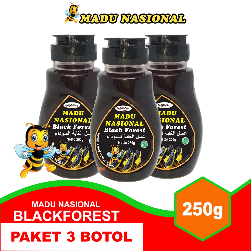 

Madu Nasional Black Forest 250gr + Propolis Polen Royal Jelly 3 Botol