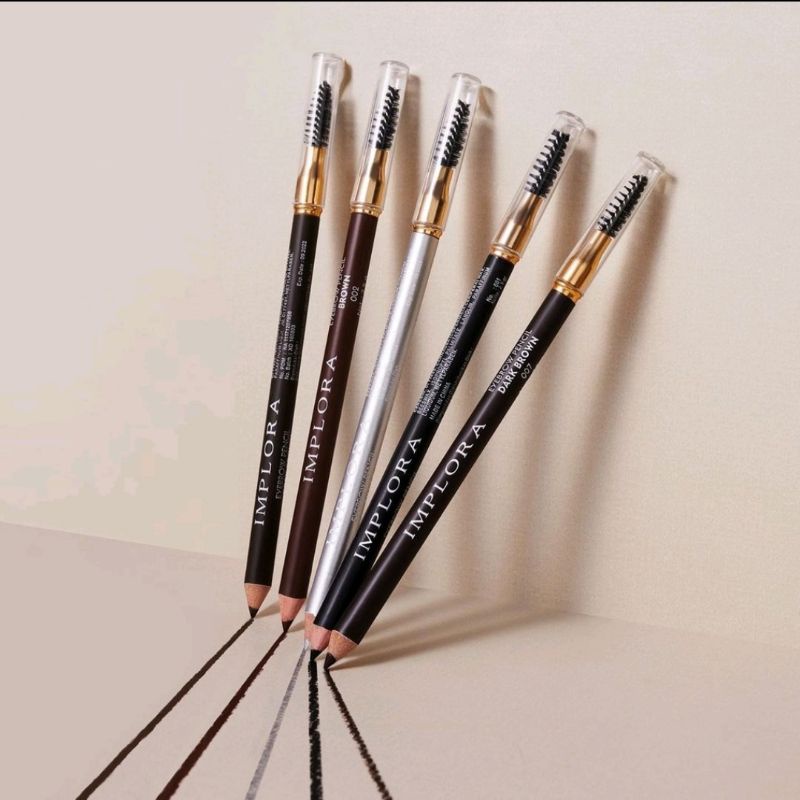 celak pensil pencil celak alis IMPLORA Eye Brow Pencil 2 IN 1 ( PENSIL + SERUTAN + SIKAT ) ORIGINAL