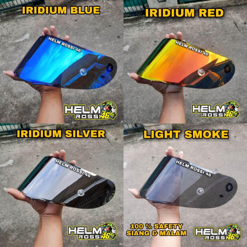 Visor FLAT KYT VENDETTA 2 FALCON Iridium Blue Red Silver Blue Smoke Hitam Bening GRATIS TOP DUAL