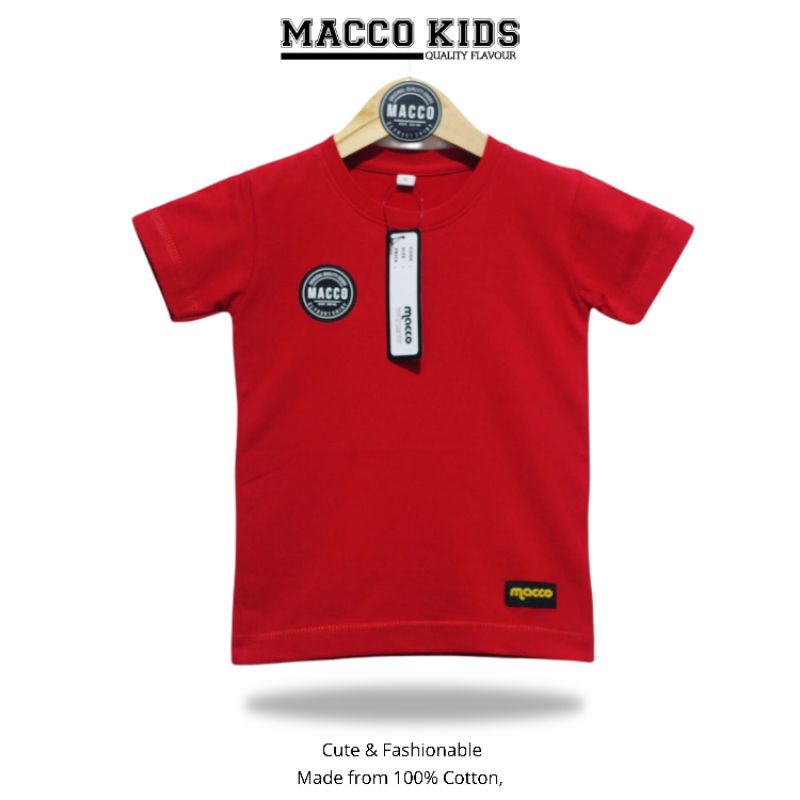 kaos polos anak merah/kaos polos anak macco/kaos polos distro