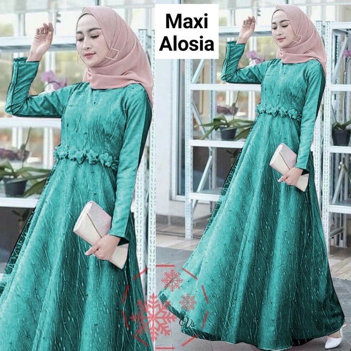Koleksi Terbaru Gamis Pesta Brokat Tile Bordier Keliling Dan Busu TC644 Maxi Alosia Tosca New [Gamis