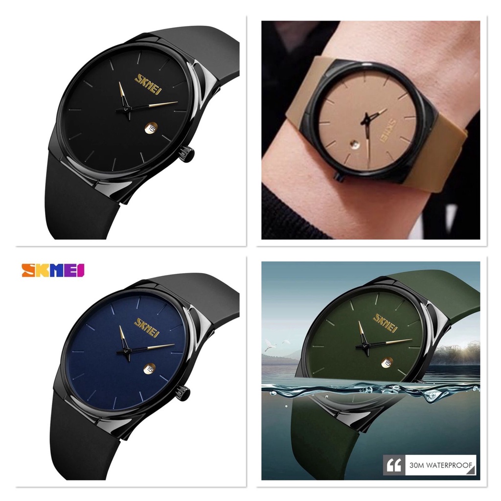 SKMEI 1509 Jam Tangan Pria Wanita Analog/Jam Tangan Pria / SKMEI 1509 DATE Soft Band Analog DATE / Jam Tangan Analog/SKMEI 1509 original Jam tangan pria Skmei 1509 anti air 50ATM