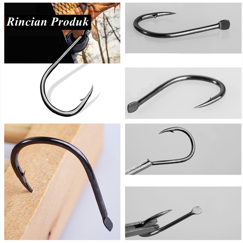 50Pcs Kait Pancing Jepang Dengan Kail Fishing Hook Kepala Tajam Tahan Lama Pengait Berduri